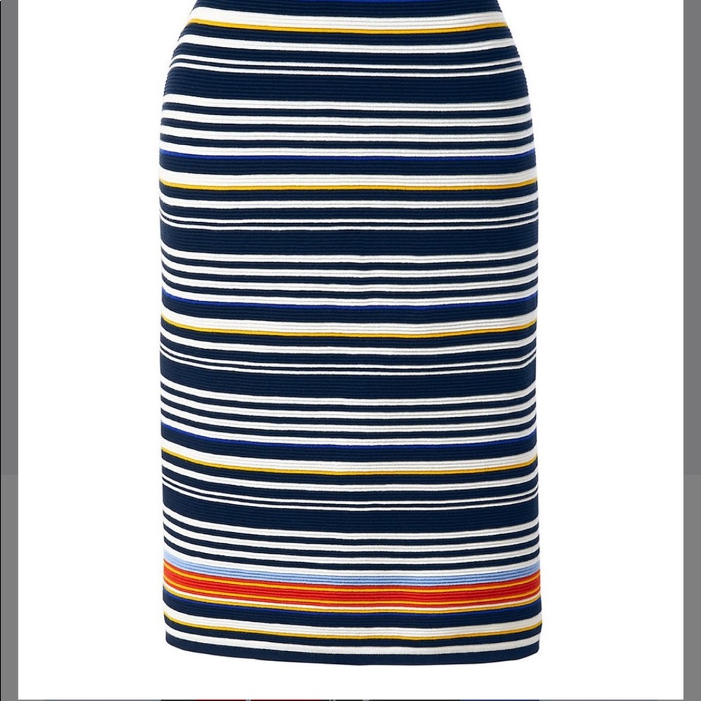 NWOT Lands' End Stripped Pencil Skirt Sz M Petite